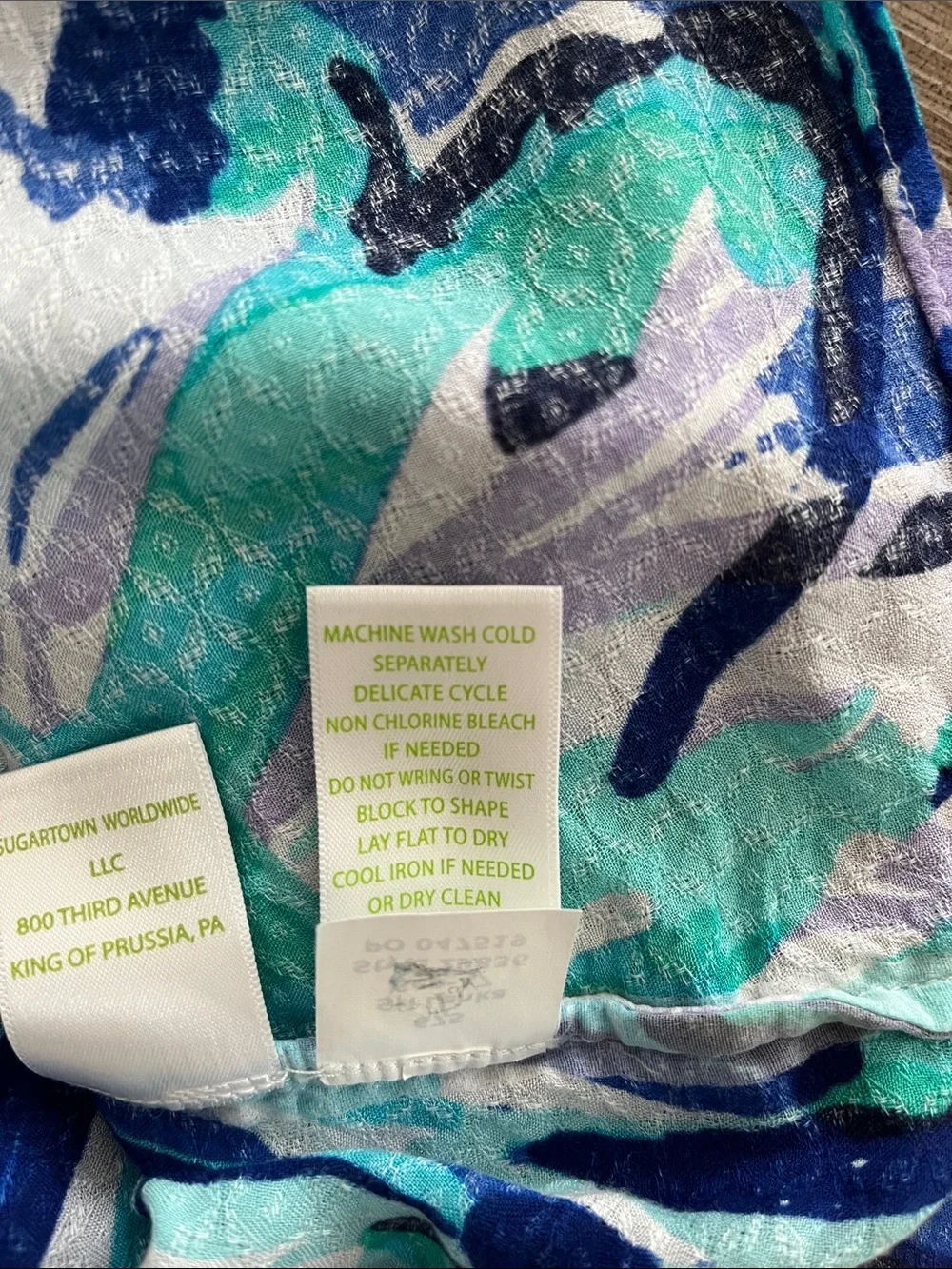 Lilly Pulitzer Aqua, Teal & Navy Floral Peasant Blouse
